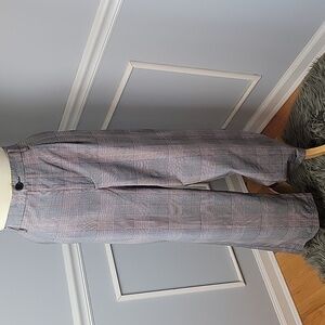 DIVIDED H&M Glen Plaid Pleated Elastic Back Office Preppy Wide Leg Dress Pant 14